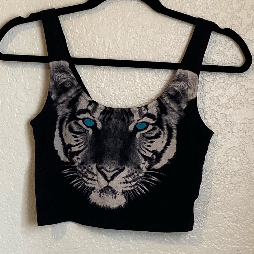 ‘Out From Under’ Black Tiger Crop Top